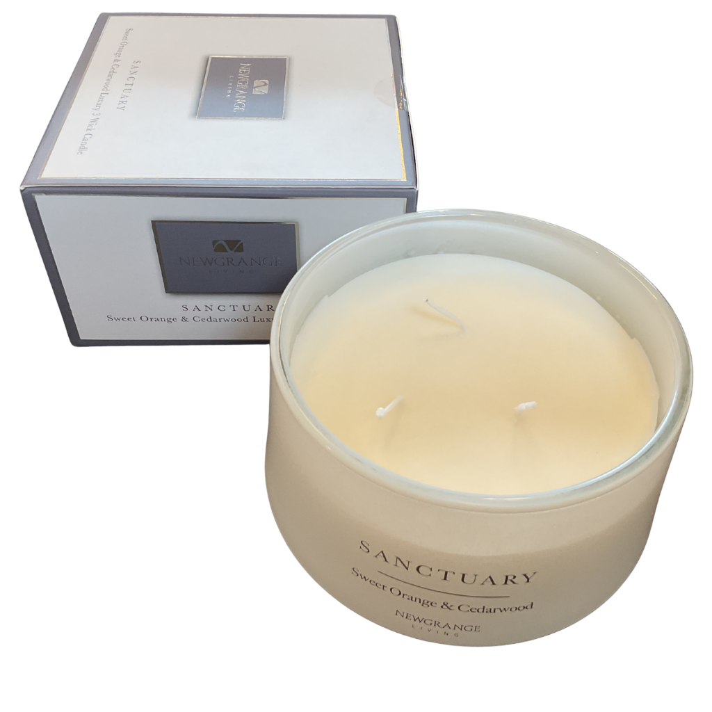 Newgrange Sanctuary Sweet Orange & Cedarwood Luxury Candle 3 Wick  9210 Newgrange Living Mulligans of Ballaghaderreen 