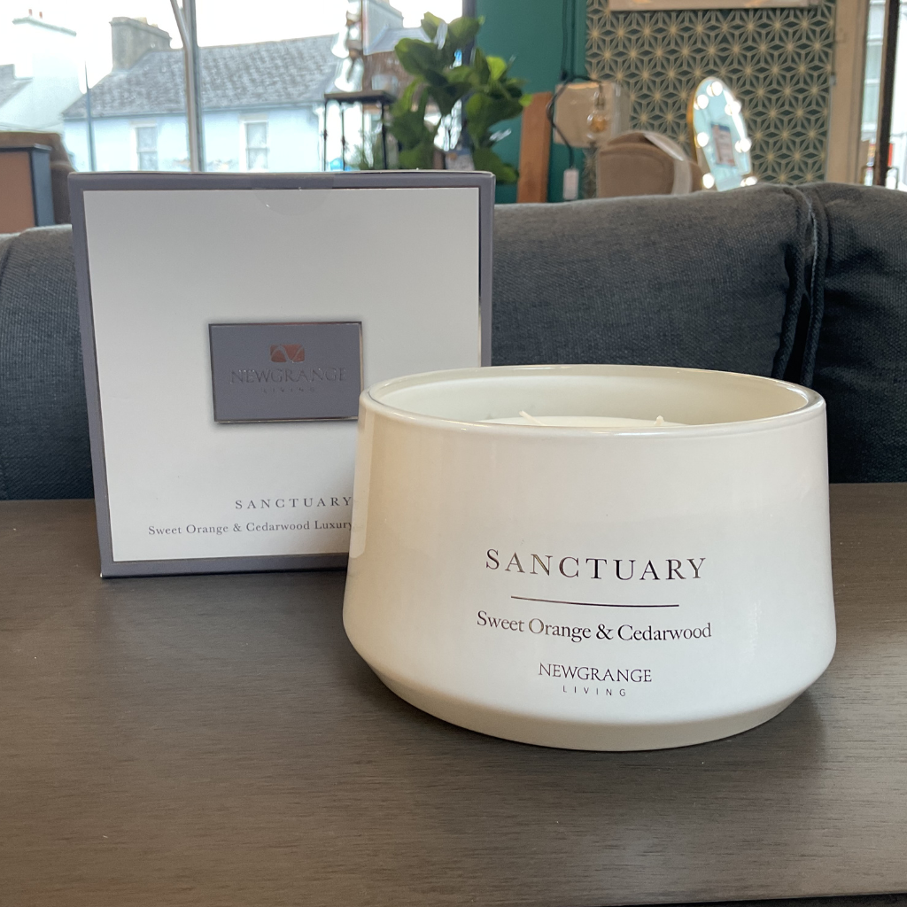 Newgrange Sanctuary Sweet Orange & Cedarwood Luxury Candle 3 Wick  9210 Newgrange Living Mulligans of Ballaghaderreen 