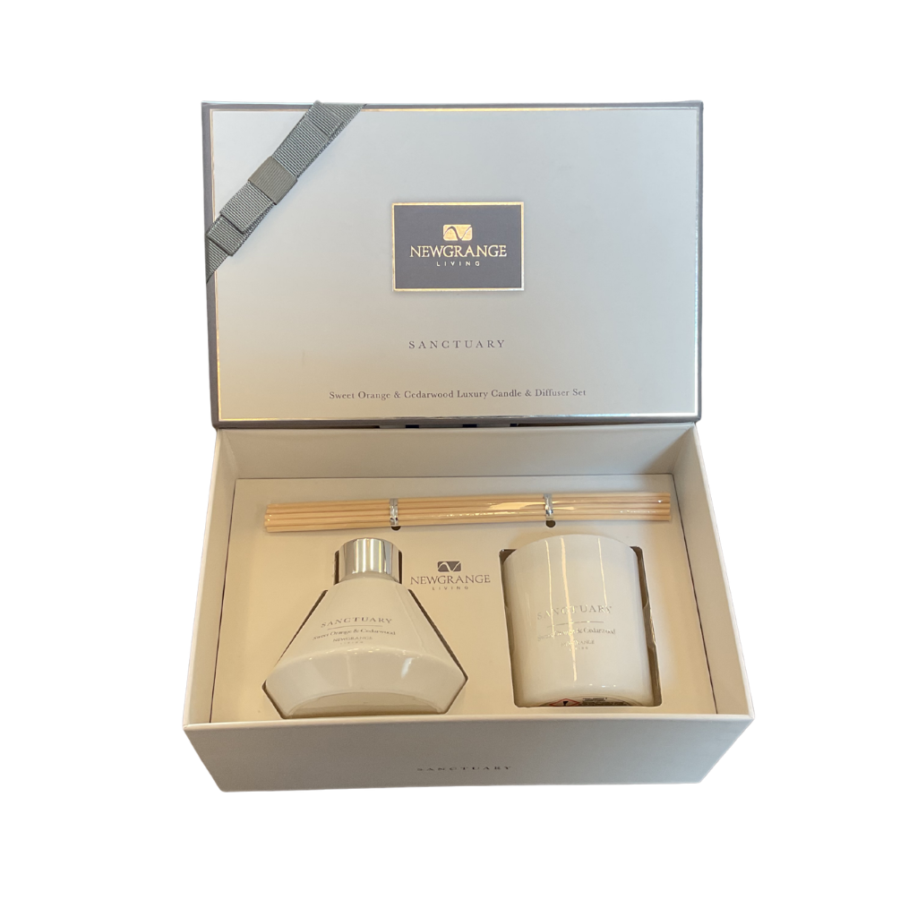  Newgrange Sanctuary Sweet Orange & Cedarwood Luxury Candle & Diffuser set 9199 Newgrange Living Mulligans of Ballaghaderreen