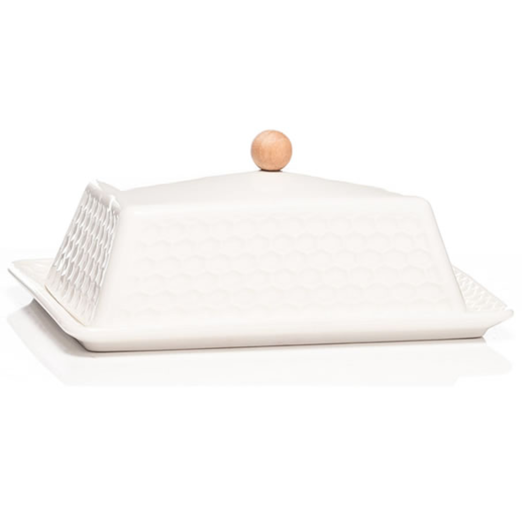 Newgrange White Ceramic Butter Dish 30277 Kirkwood Mulligans of Ballaghaderreen