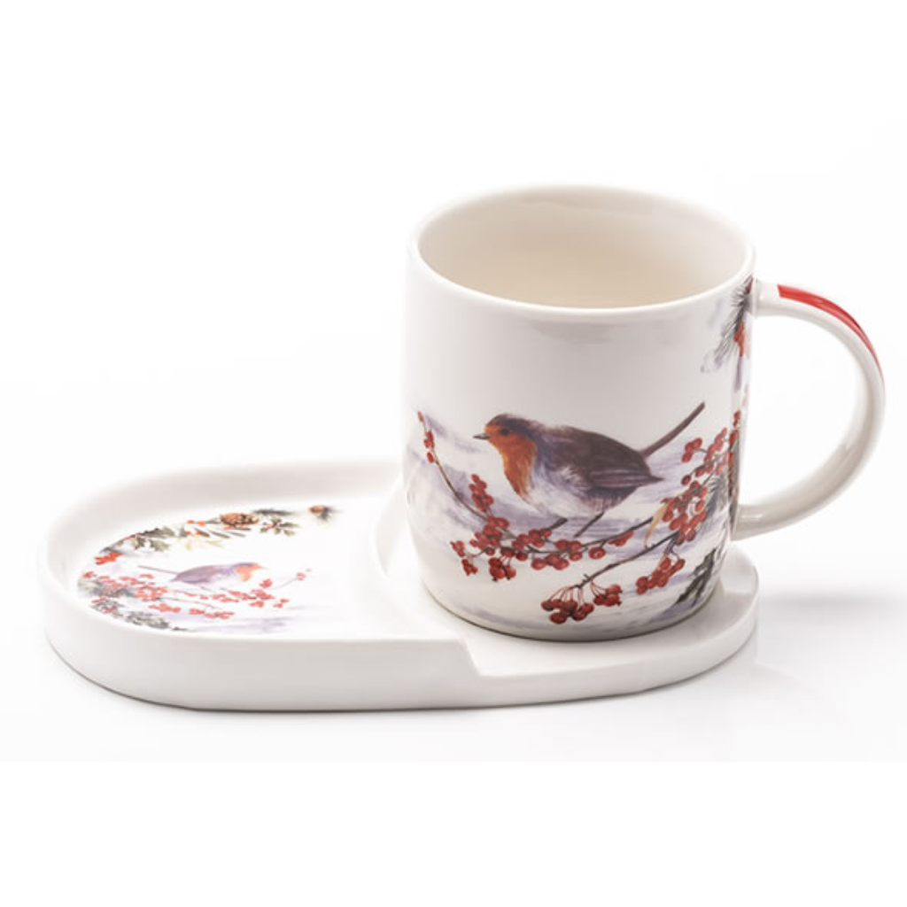 Newgrange Robin Mug & Snack Tray Set 30257R Kirkwood Mulligans of Ballaghaderreen