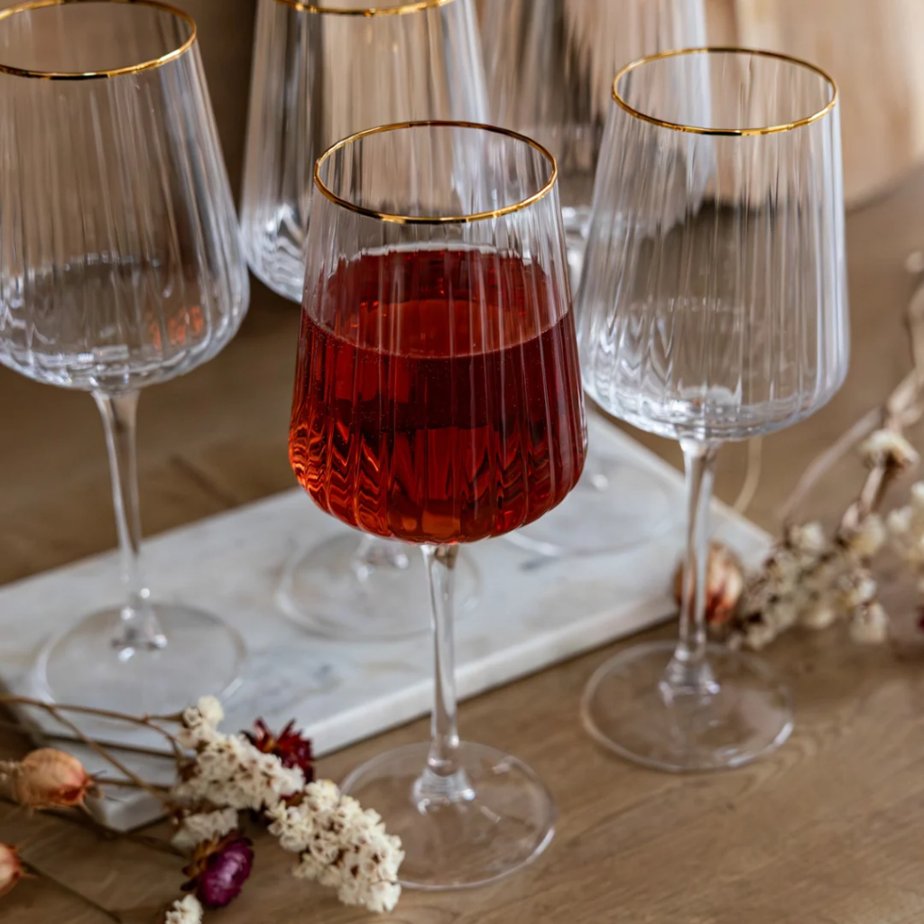 Newgrange Solstice Gold Rim Wine Glass Set 4 1710083 Kirkwood Mulligans of Ballaghaderreen