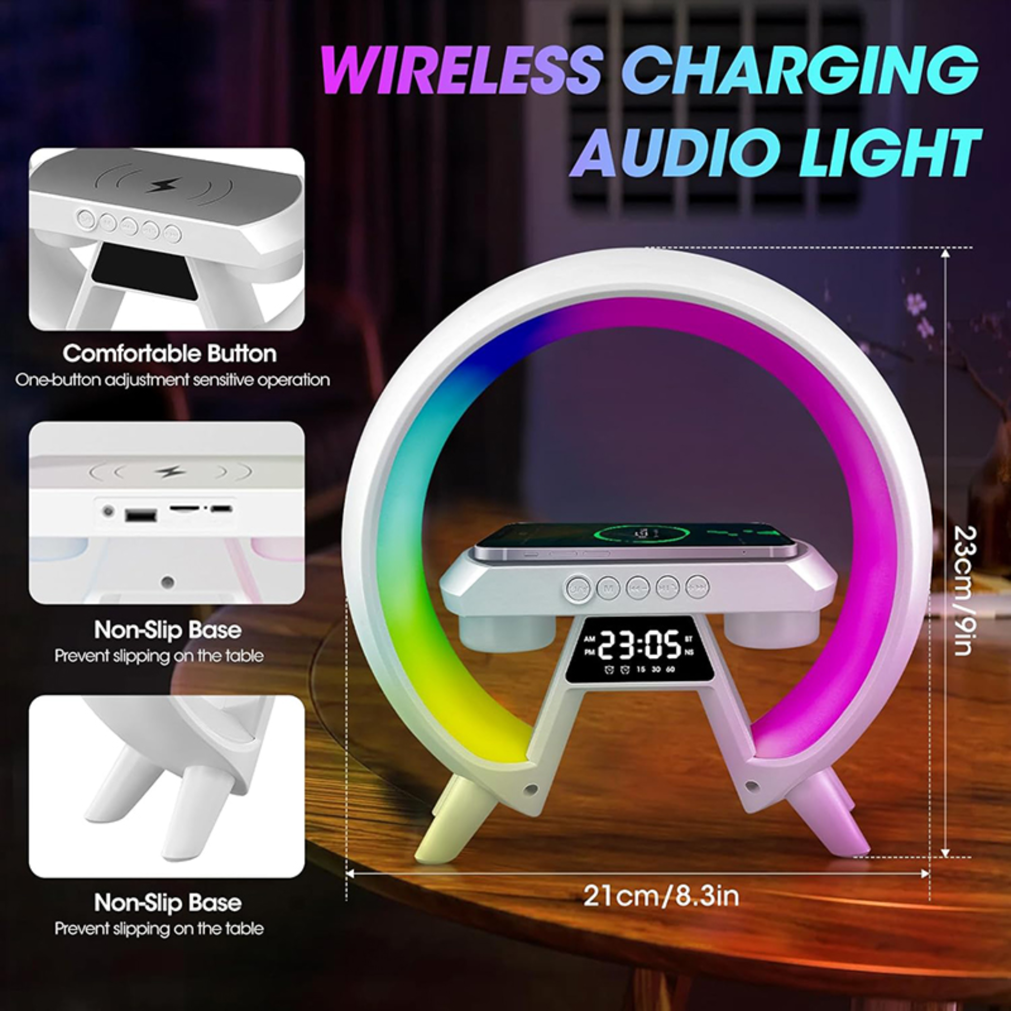 Nexus Colour Changing Clock with Wireless Charger RL6 Kirkwood Mulligans of Ballaghaderreen