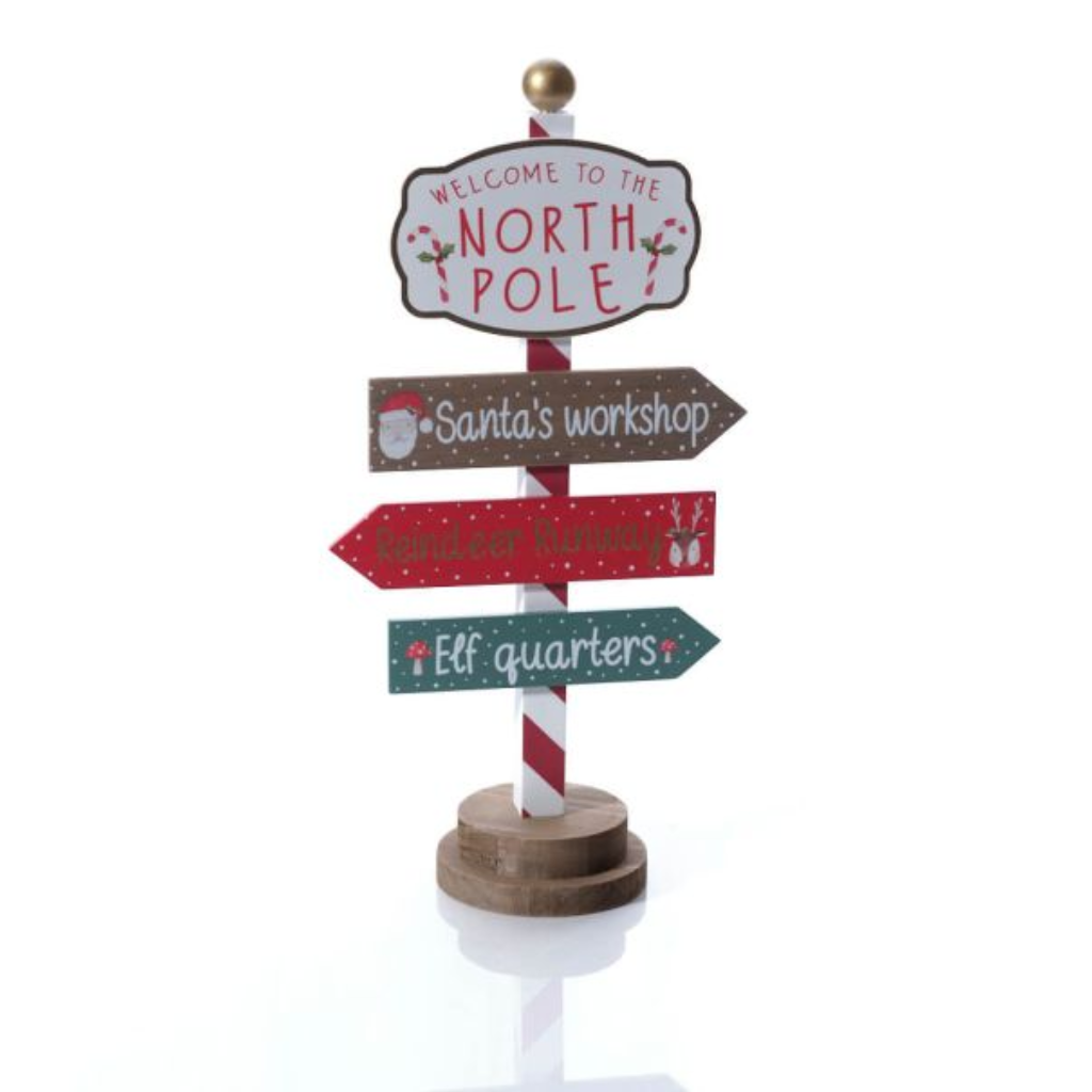 North Pole Wooden Sign Pole 8XA490 Richard Langs Mulligans of Ballaghaderreen