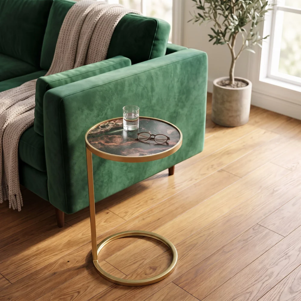 Nyra Pedestal Side Table Gold TL7639 Tara Home Mulligans of Ballaghaderreen