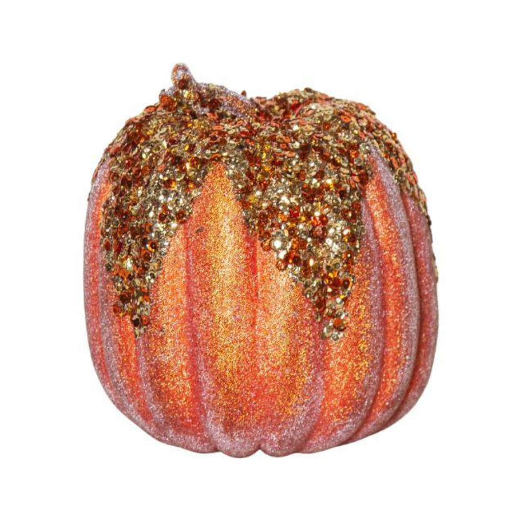 Orange Glitter Pumpkin - 21cm Y54.A44902 Harold Elmes Mulligans of Ballaghaderreen