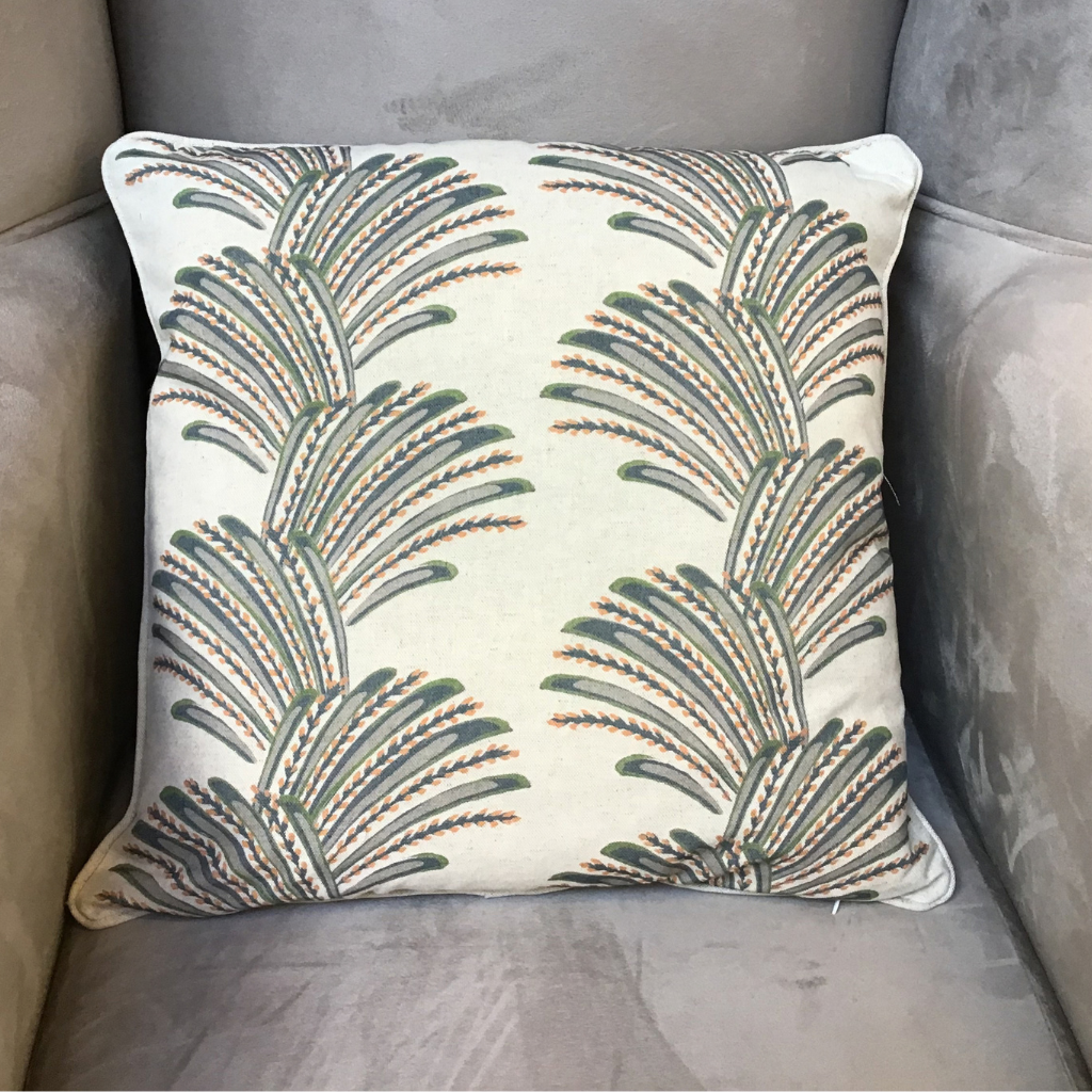 Palm Copper Feather Cushion PRO-0275 Millford Linen Mulligans of Ballaghaderreen