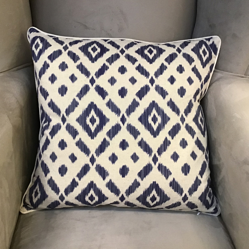 Palm Navy Feather Cushion PRO-0346 Millford Linen Mulligans of Ballaghaderreen