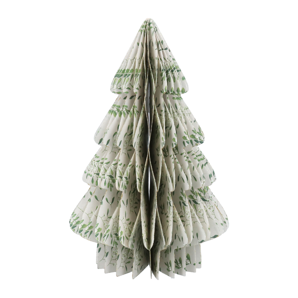 Paper Honeycomb Tree - White with Mistletoe 39361 Gisela Graham Mulligans of Ballaghaderreen