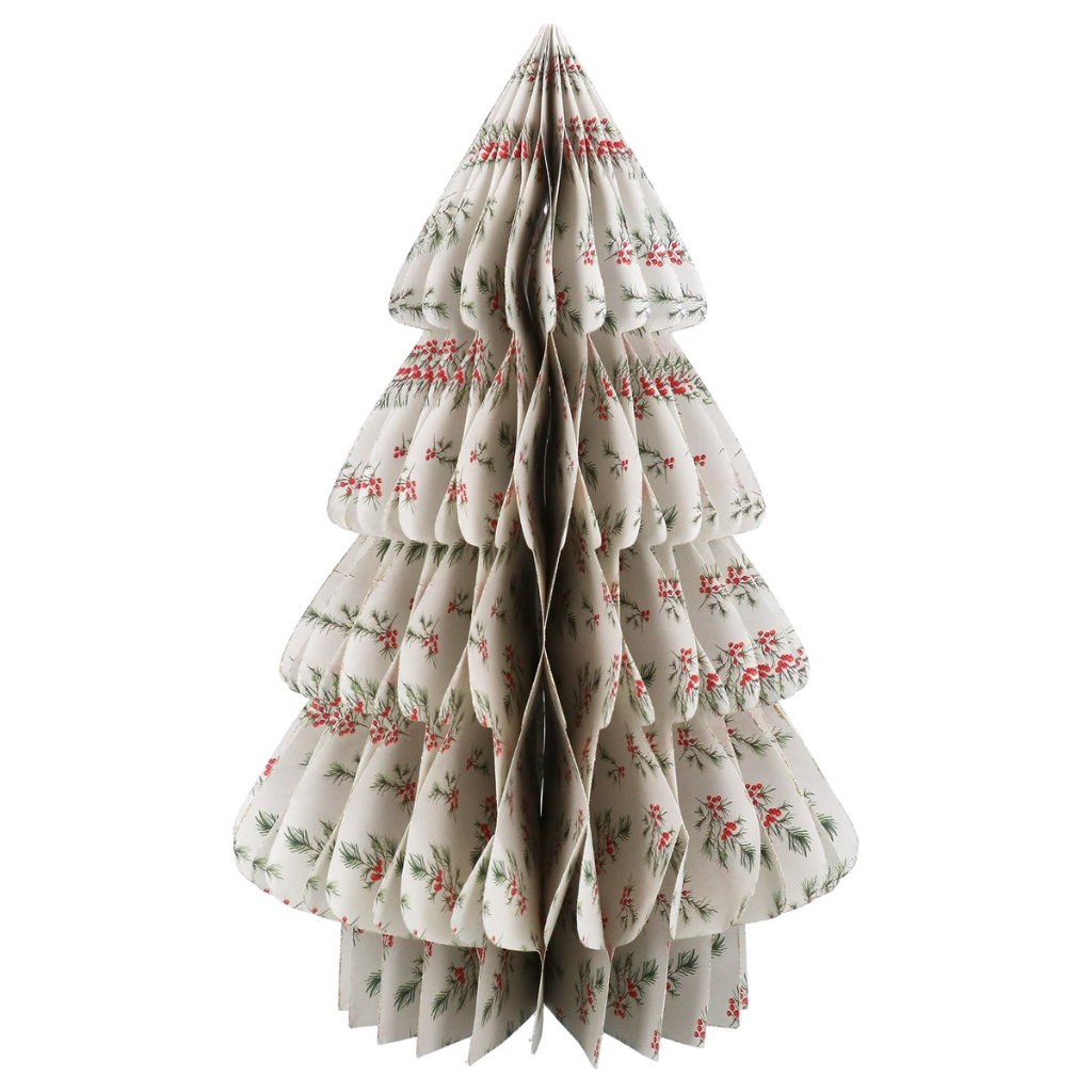 Paper Honeycomb Tree - White with Red Berries 39367 Gisela Graham Mulligans of Ballaghaderreen