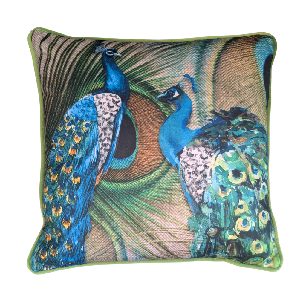 Peacock Green Feather Filled Cushion PGFFC Milford Linen Mulligans of Ballaghaderreen 