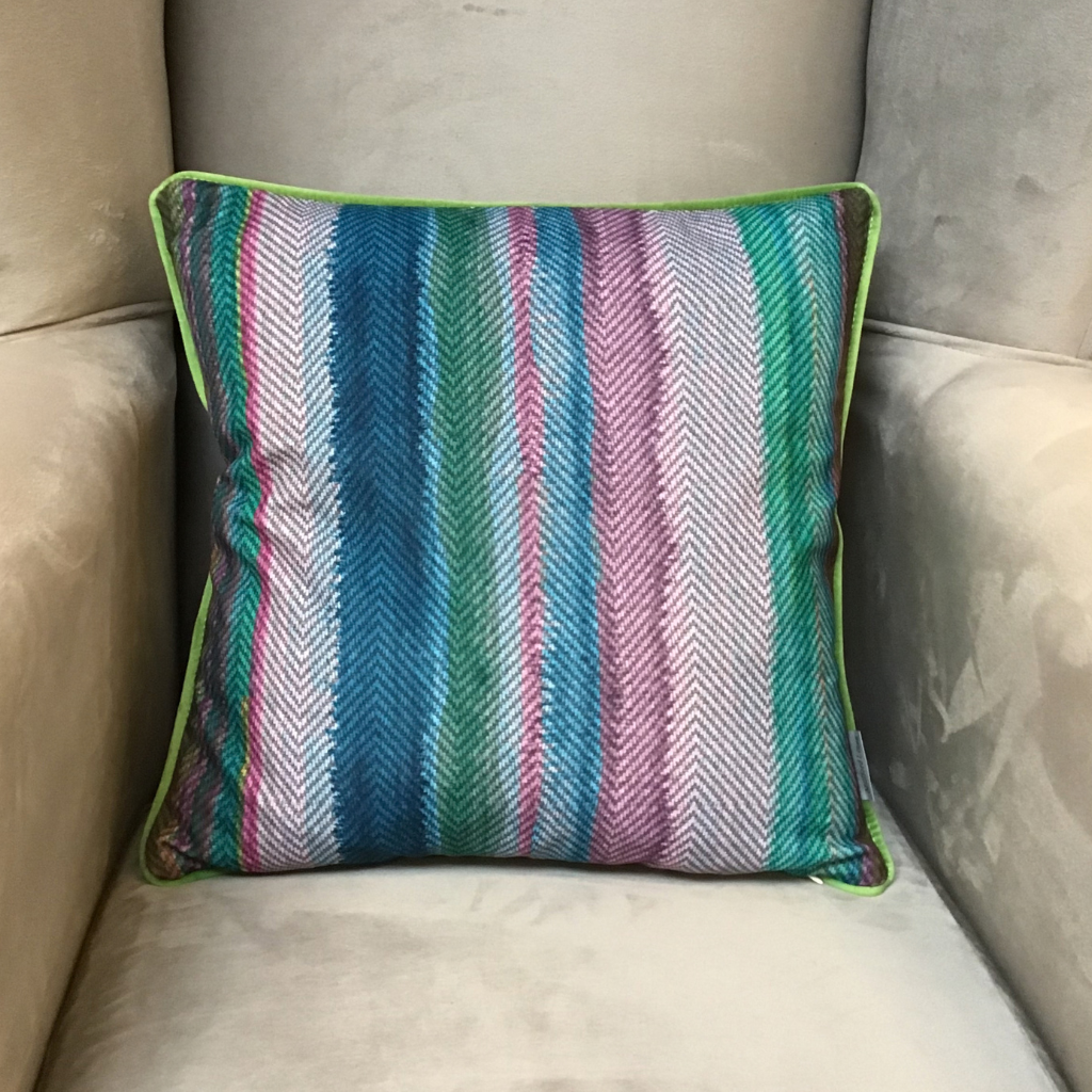 Peacock Pink Feather Cushion PRO-0327 Millford Linen Mulligans of Ballaghaderreen