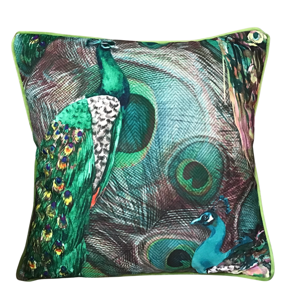 Peacock Pink Feather Cushion PRO-0327 Millford Linen Mulligans of Ballaghaderreen