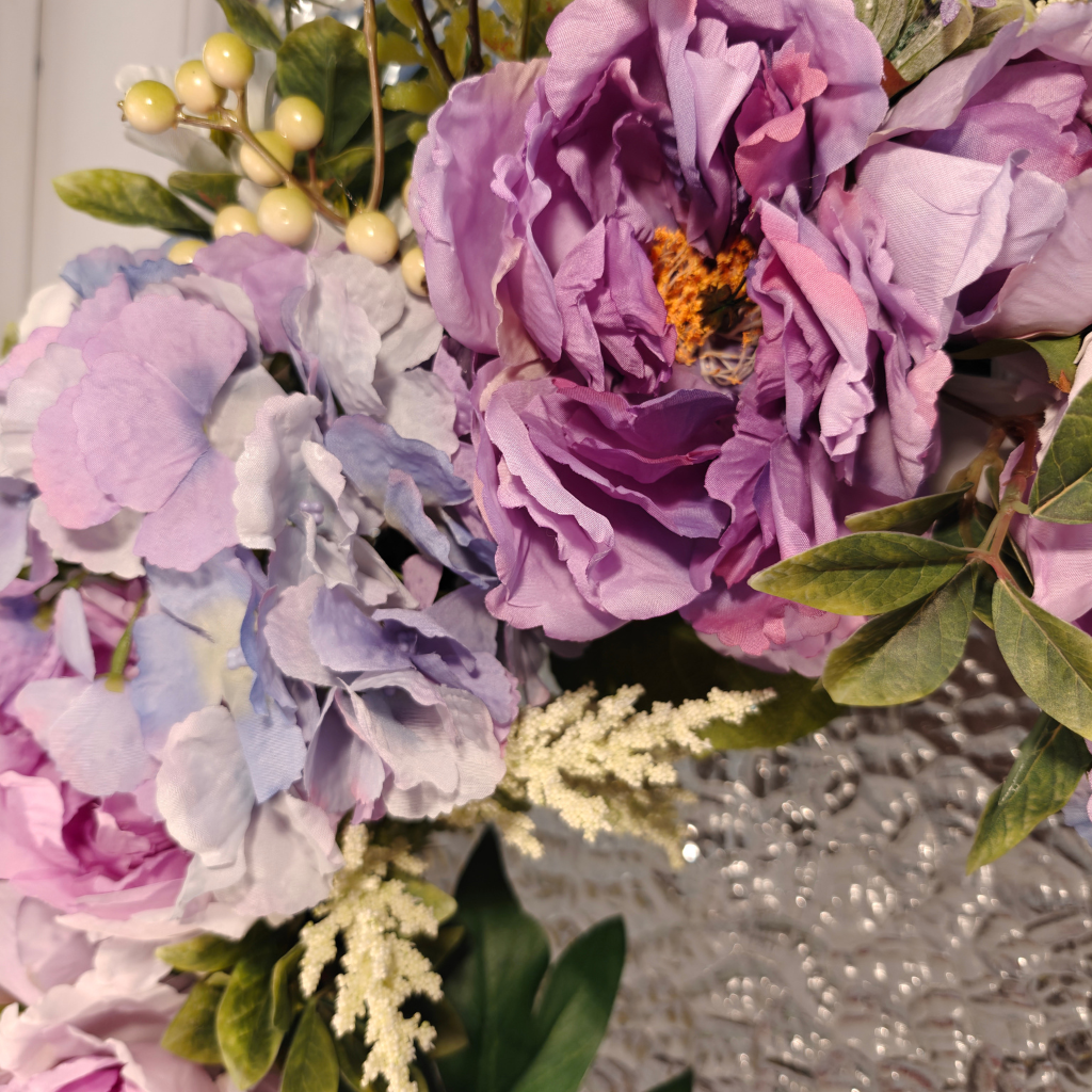 Peony and Hydrangea Floral Wreath