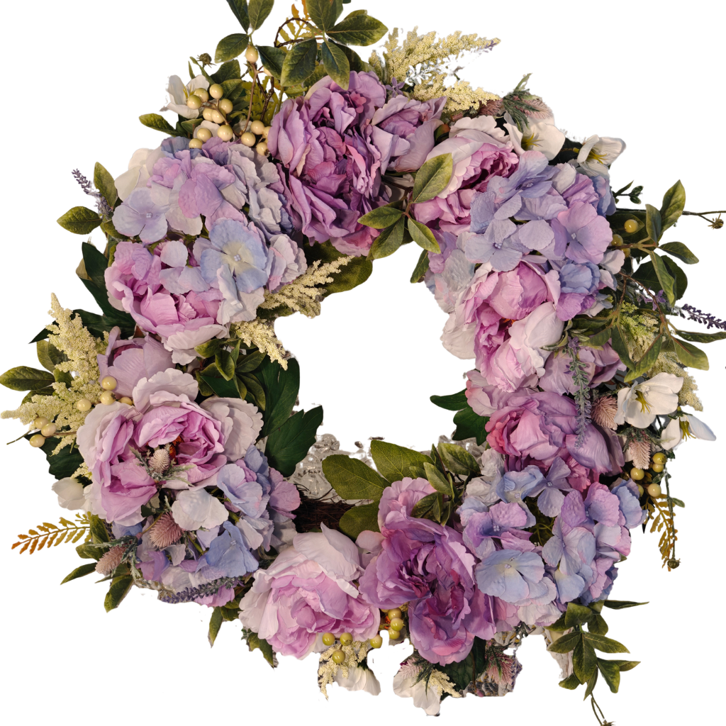 Peony and Hydrangea Floral Wreath Y62.S45530 Harold Elmes Mulligans of Ballaghaderreen
