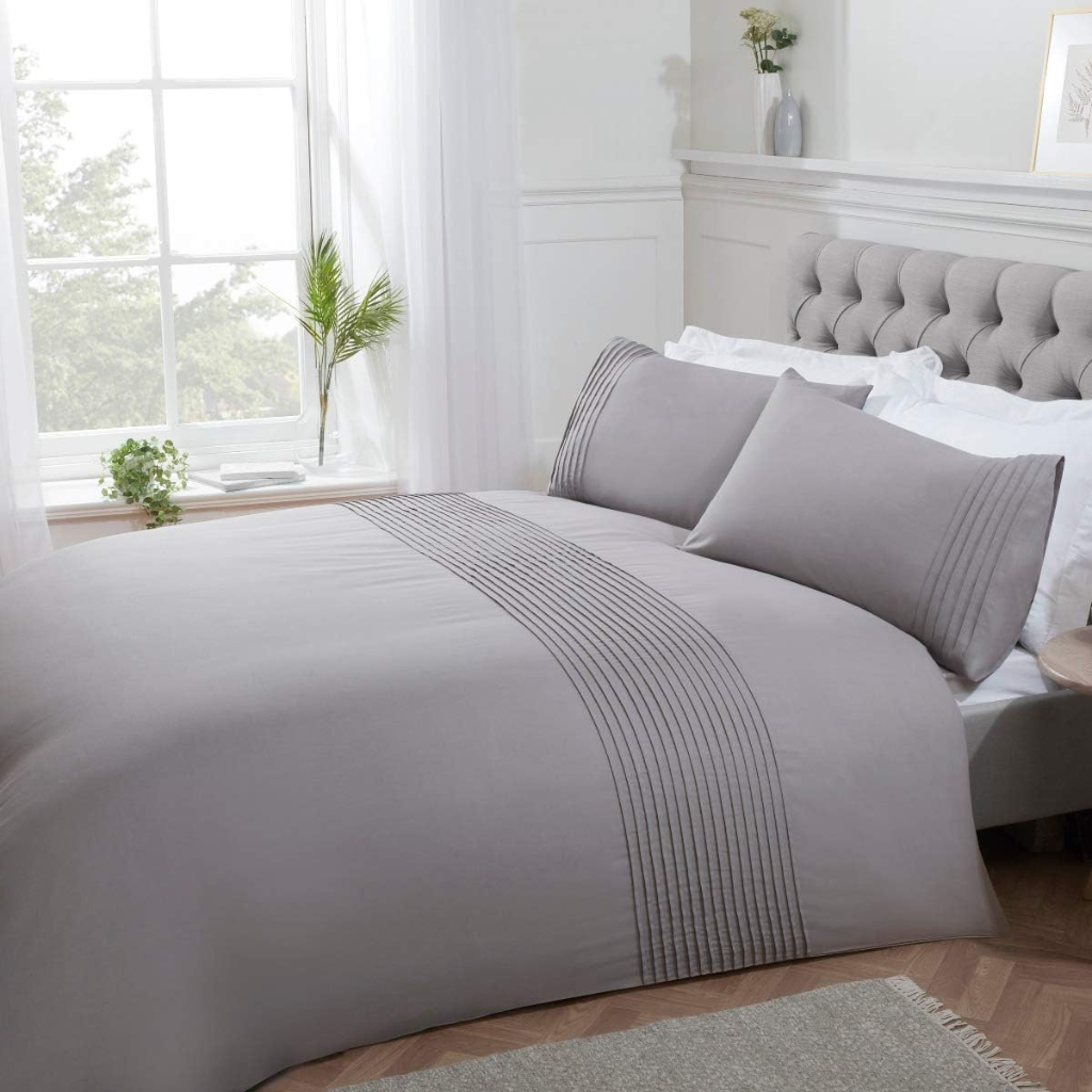 Pintuck Kingsize Silver Duvet Set PKSDS Sleepdown Mulligans of Ballaghaderreen