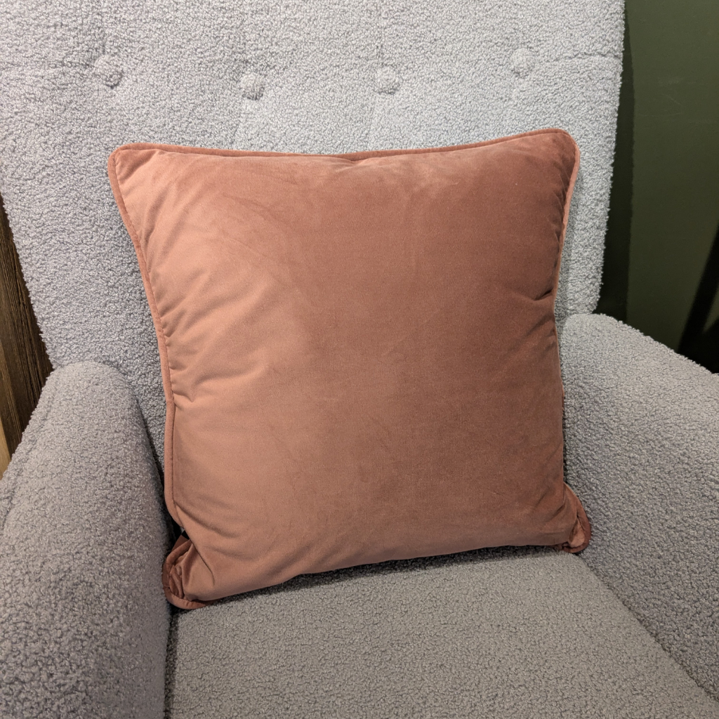 Plain Velvet Feather Filled Cushion - Dusky Pink PVFFCDP Millford Linen Mulligans of Ballaghaderreen 
