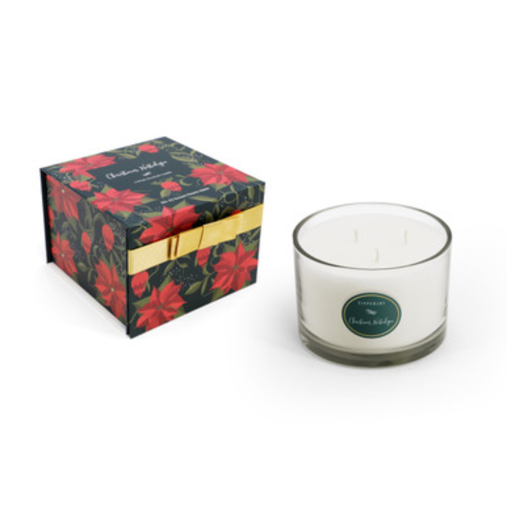 Poinsettia 3 Wick Candle – Christmas Nostalgia 155862 Tipperary Crystal -  Mulligans of Ballaghaderreen 