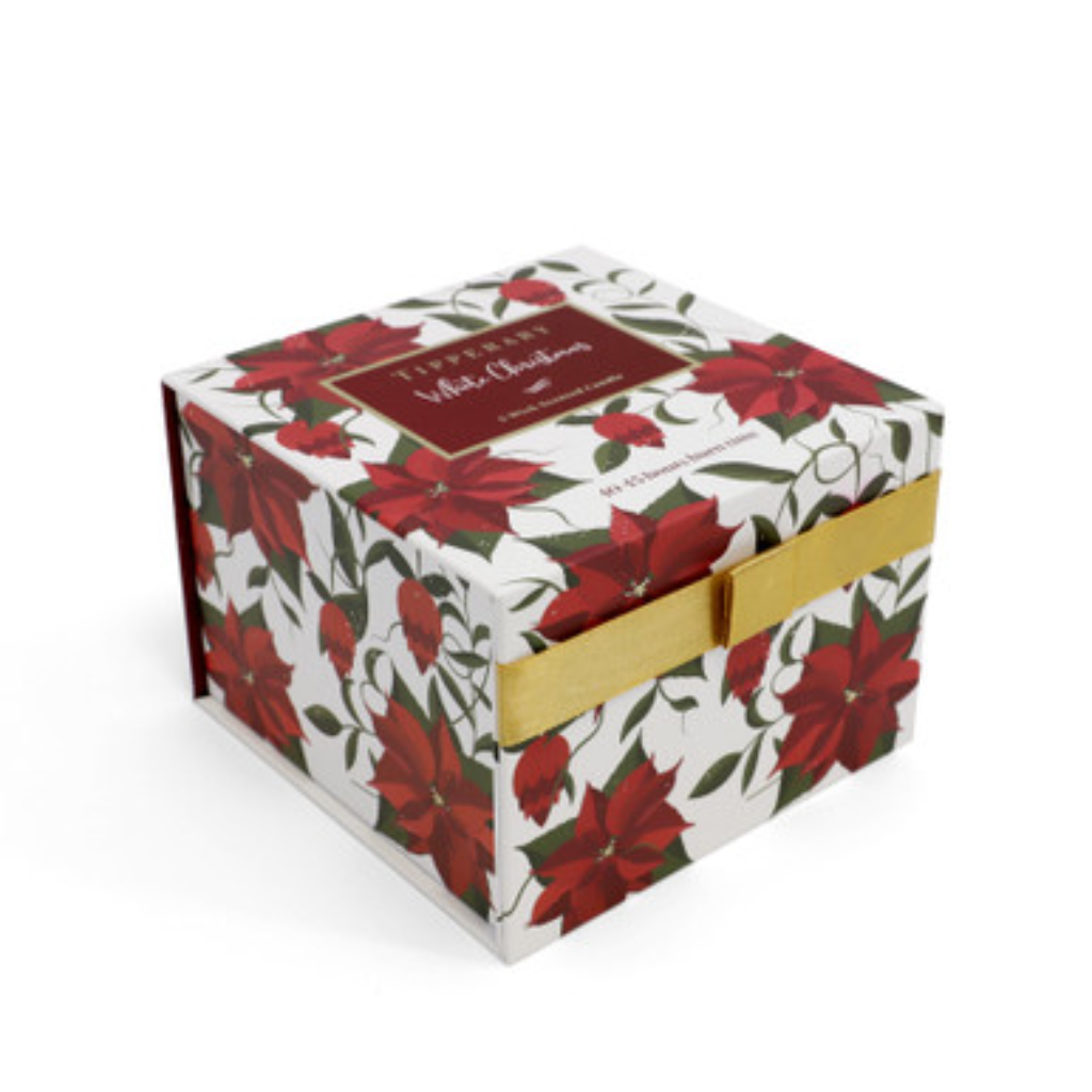Poinsettia 3 Wick Candle – White Christmas 155848 Tipperary Crystal -  Mulligans of Ballaghaderreen 