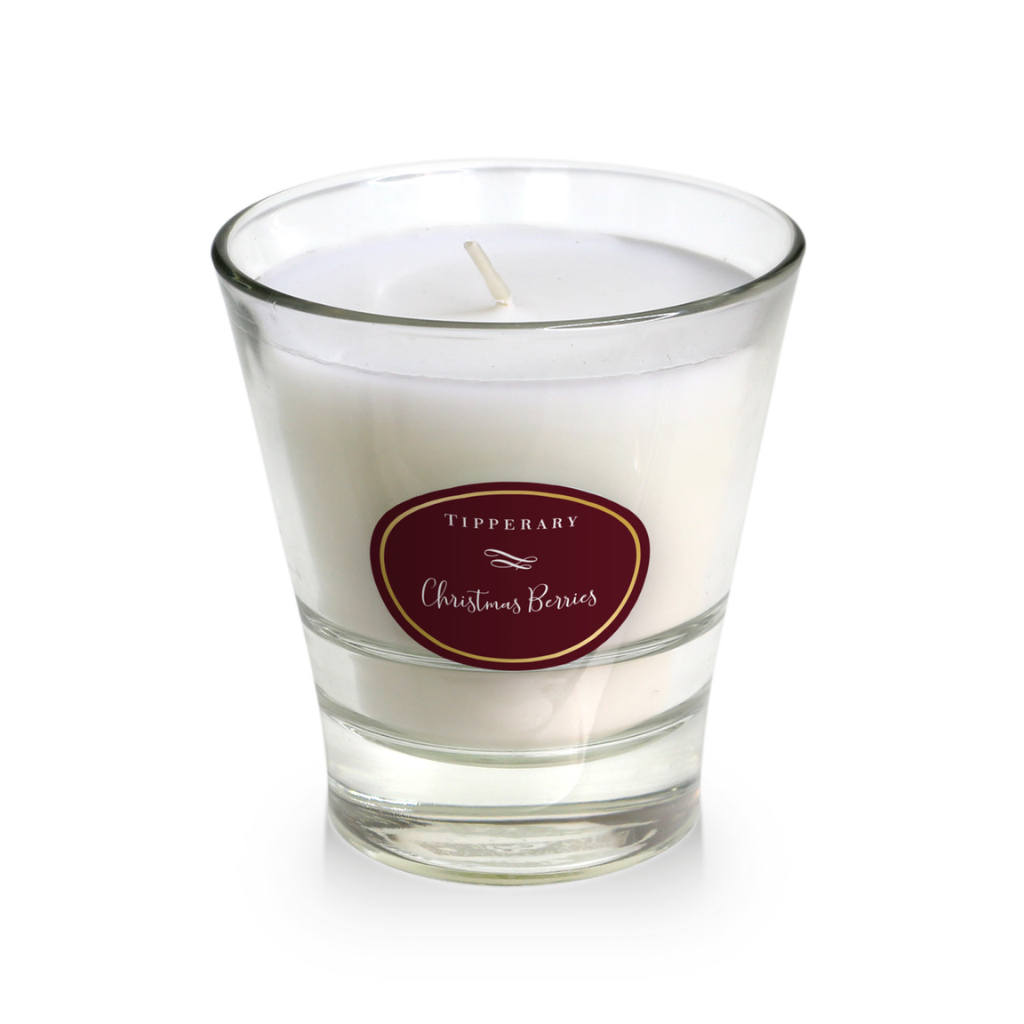 Poinsettia Tumbler Candle - Christmas Berries 155794 Tipperary Crystal Mulligans of Ballaghaderreen