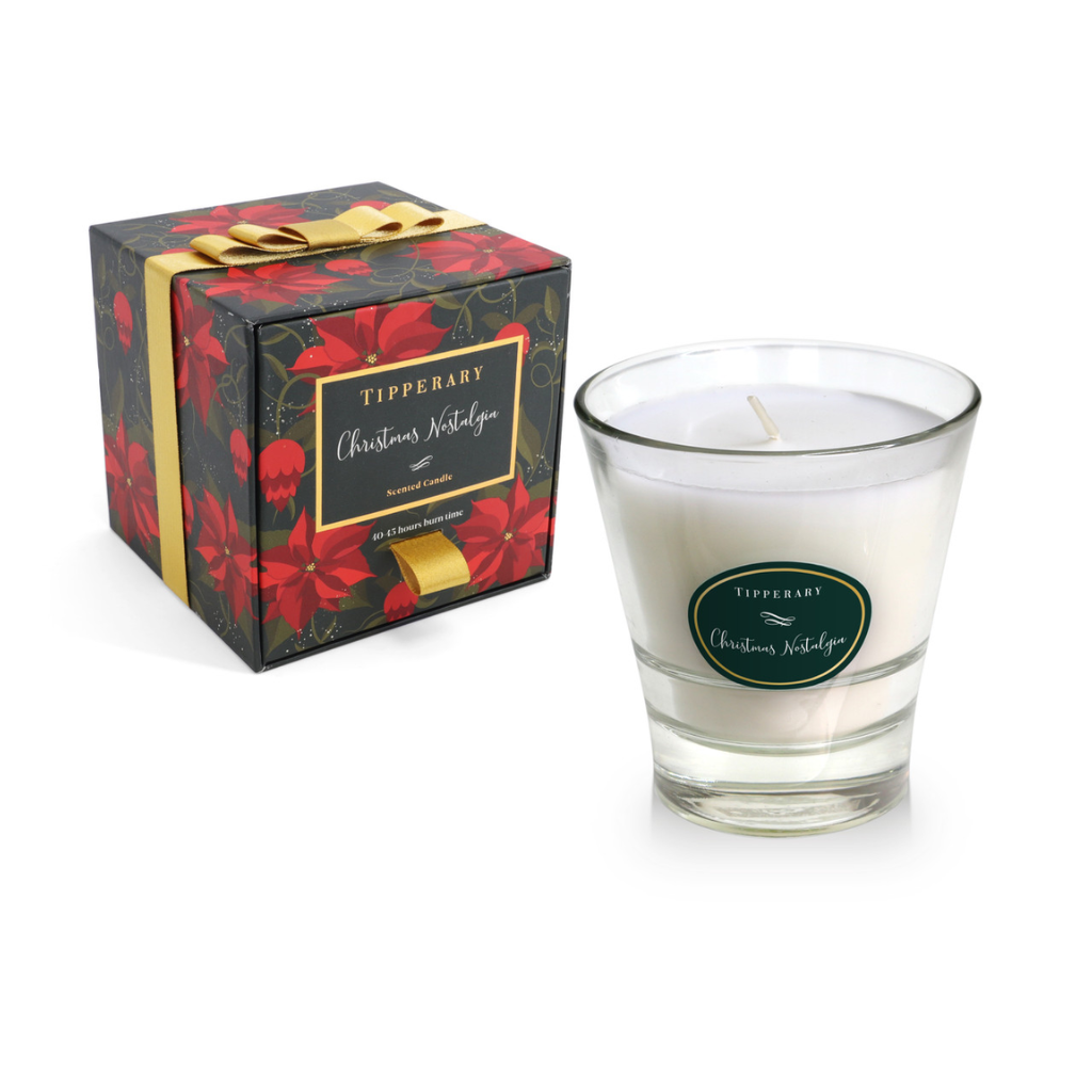 Poinsettia Tumbler Candle - Christmas Nostalgia Tipperary Crystal Mulligans of Ballaghaderreen