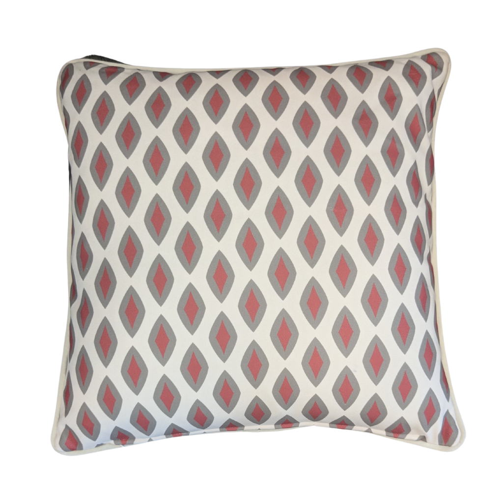 Red Floral Priscilla Feather Filled Cushion RFPFFC Milford Linen Mulligans of Ballaghaderreen 