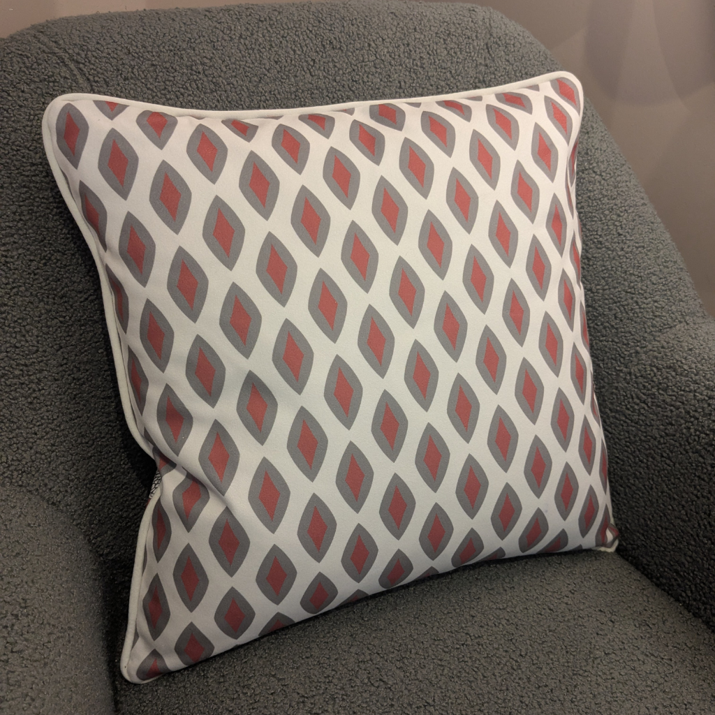 Red Floral Priscilla Feather Filled Cushion RFPFFC Milford Linen Mulligans of Ballaghaderreen 