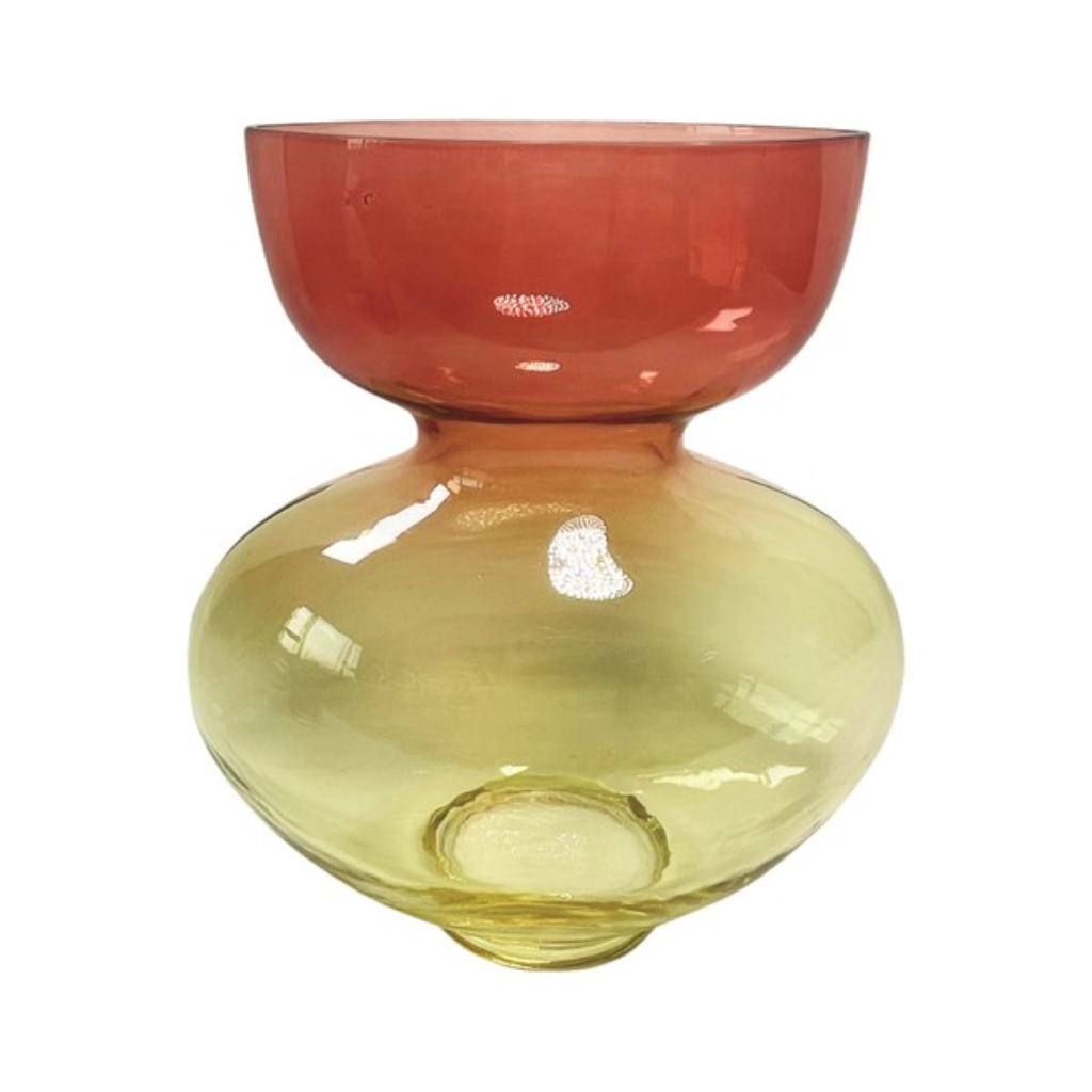 Red & Yellow Bulbous Vase 26cm 33570 Straits Mulligans of Ballaghaderreen