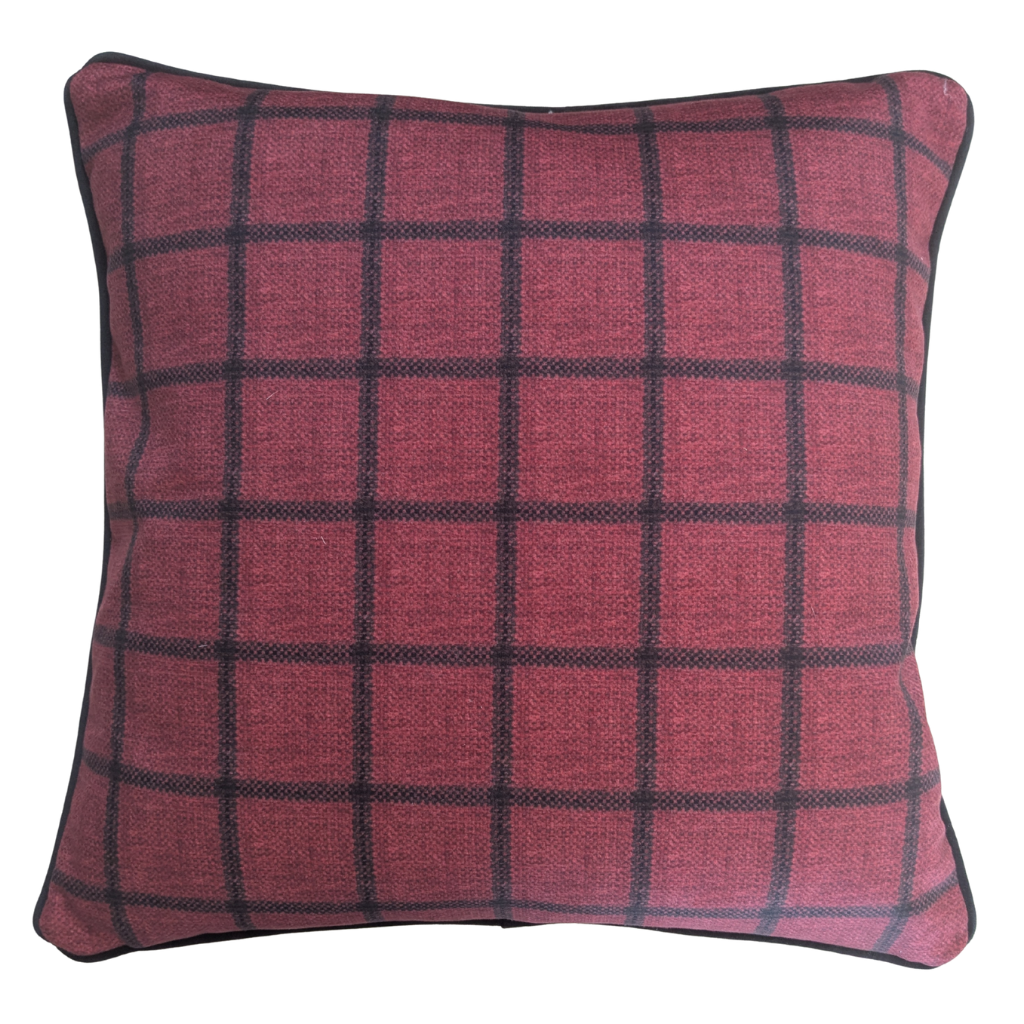 Red and Black Squares Feather Scatter Cushion RBSFSC Milford Linen Mulligans of Ballaghaderreen
