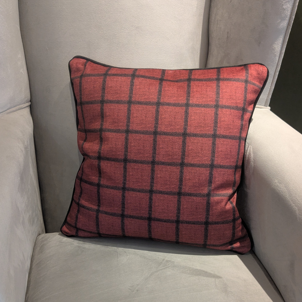 Red and Black Squares Feather Scatter Cushion RBSFSC Milford Linen Mulligans of Ballaghaderreen