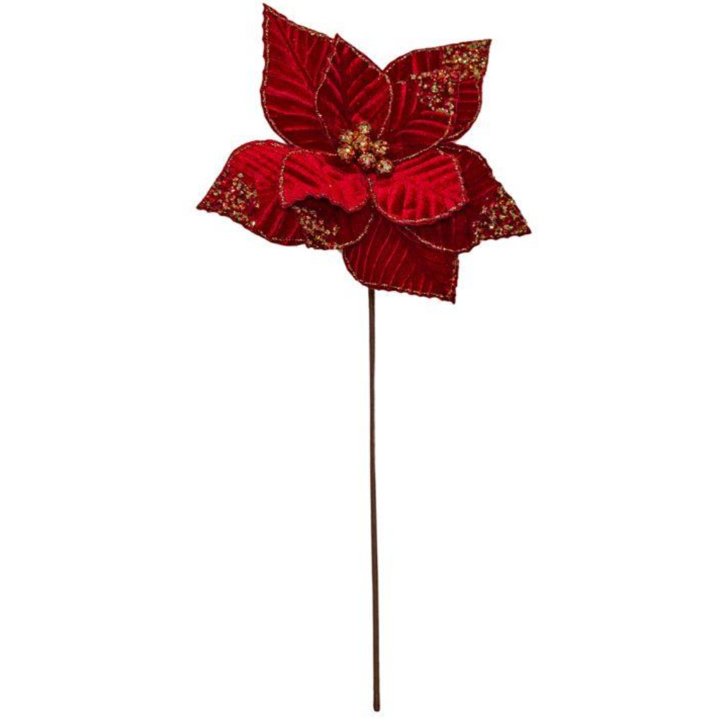 Red and Gold Poinsettia Stem 45cm Y53.C44785 Harold Elmes Mulligans of Ballaghaderreen