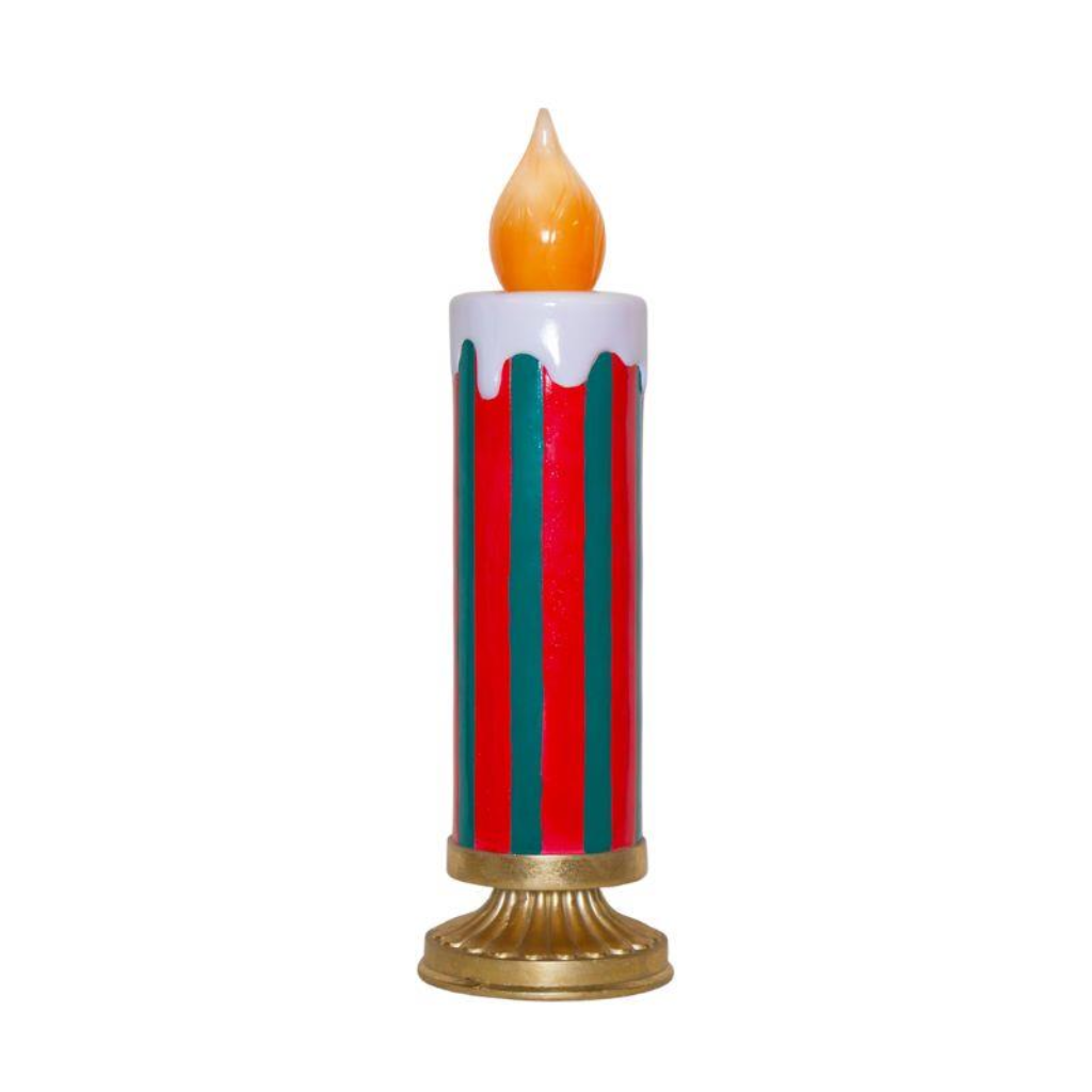 Red and Green Striped LED Candle Y22.C44722 Harold Elmes Mulligans of Ballaghaderreen