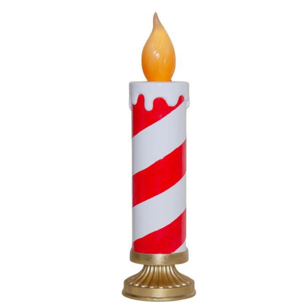Red and White Stripes LED Candle Y22.C44720 Harold Elmes Mulligans of Ballaghaderreen
