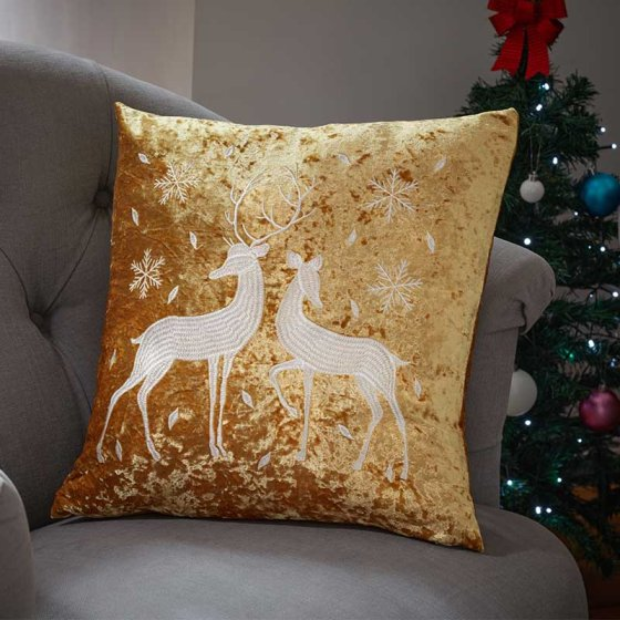 Reindeer Cushion - Gold 2525209 Smart Garden Christmas Mulligans of Ballaghaderreen