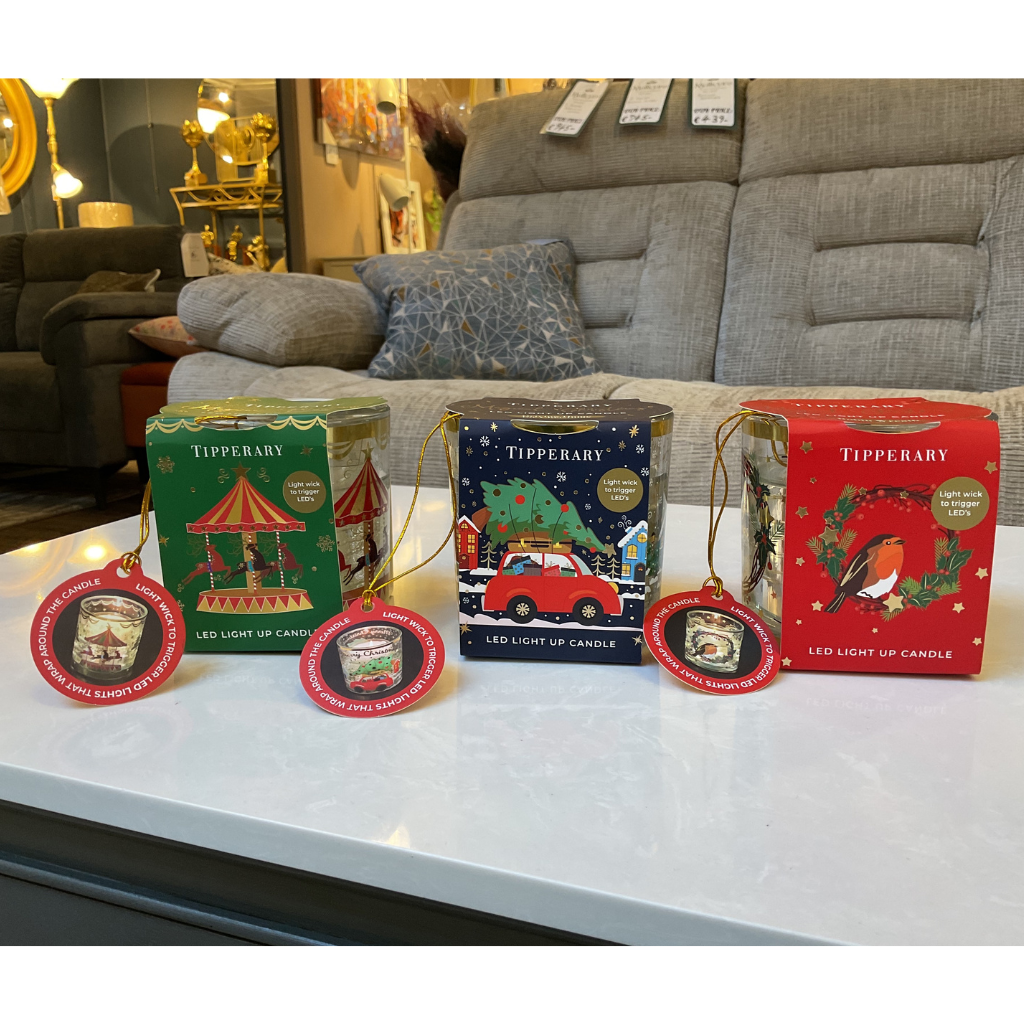 Reindeer Carousel LED Light Up Candle Tipperary Crystal 175068 Mulligans of Ballaghaderreen