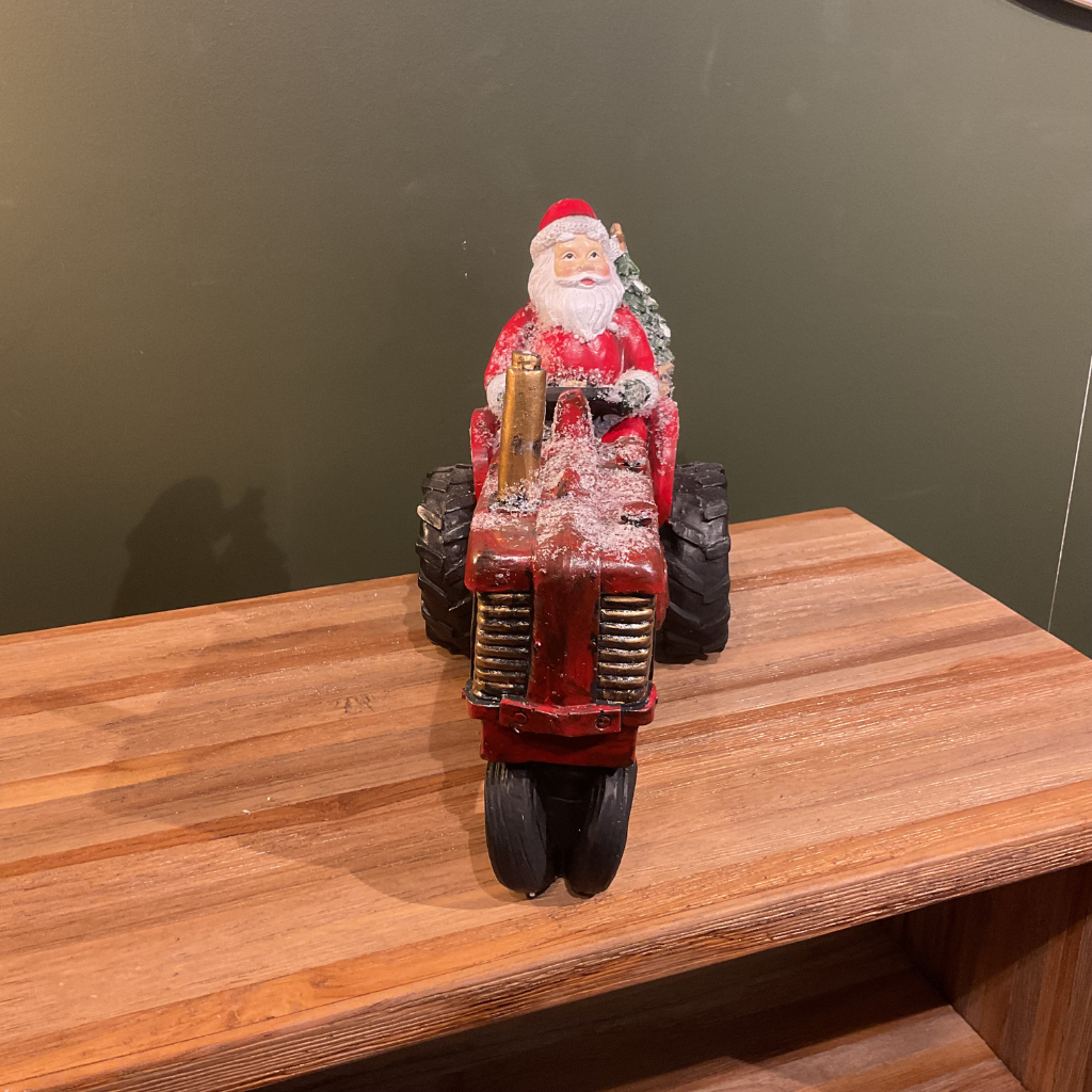 Resin Orn 20cm - Santa On Tractor 33912 Gisela Graham Mulligans of Ballaghaderreen 