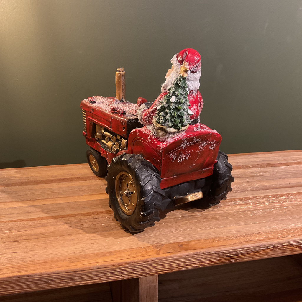 Resin Orn 20cm - Santa On Tractor 33912 Gisela Graham Mulligans of Ballaghaderreen 