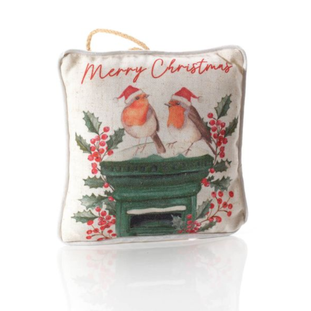 Robin "Merry Christmas" Hanging Cushion 4XA682 Richard Langs Mulligans of Ballaghaderreen