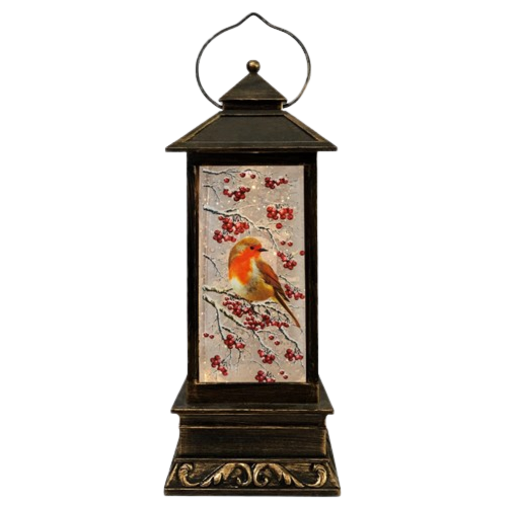Robin Spinner Lantern 32cm White & Black 36740 Straits Home and Gift Mulligans of Ballaghaderreen