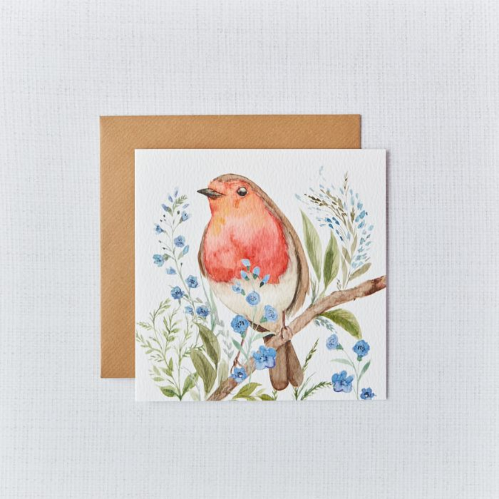 Robin on Branch Card 4RF211 Richard Langs Mulligans of Ballaghaderreen