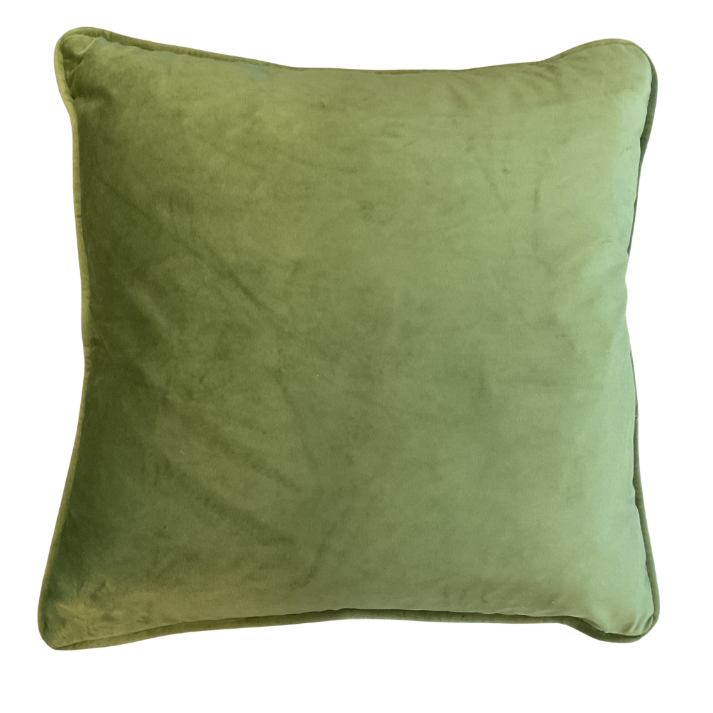 Sage Velvet Feather Scatter Cushion SVFSC Medicare Textiles Mulligans of Ballaghaderreen