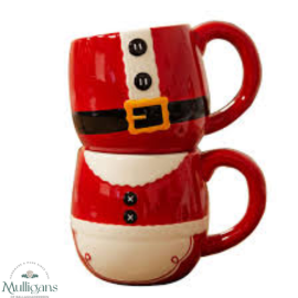 Santa and Mrs Clause Stackable Mugs ( Set of 2 )- XM6720- Mulligans of Ballaghaderreen