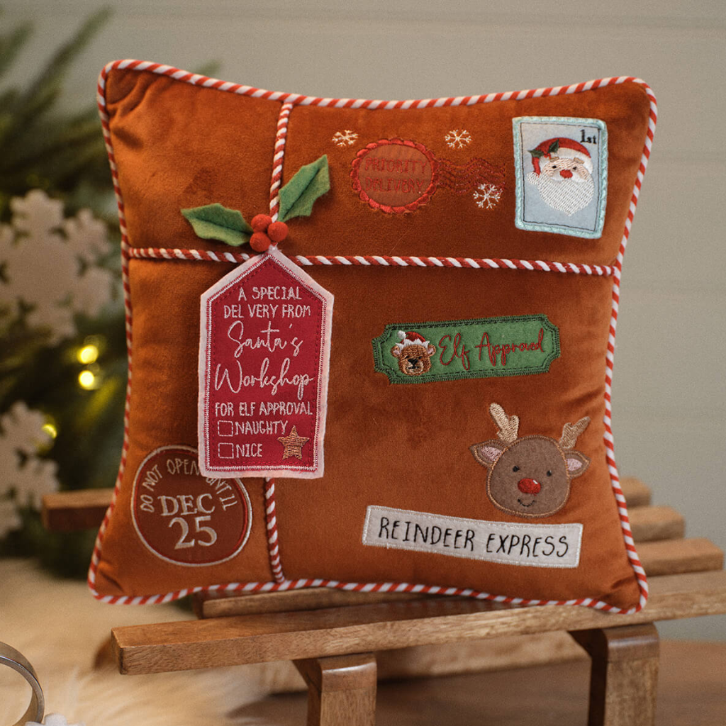 Santas Magical Feast Fabric Special Cushion 4MX553 Richard Langs Mulligans of Ballaghaderreen