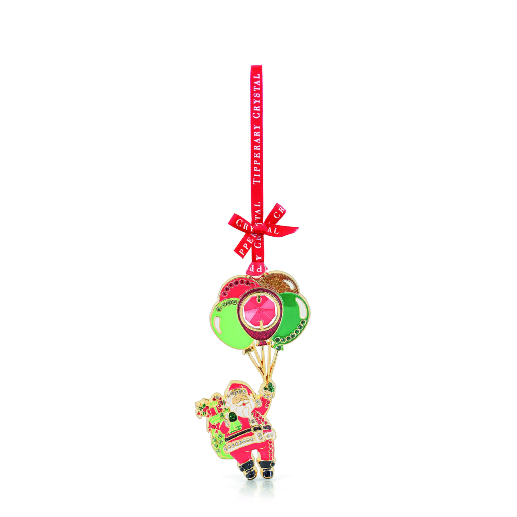 Santa with Balloons Gem Decoration 174917 TIPPERARY CRYSTAL Mulligans of Ballaghaderreen