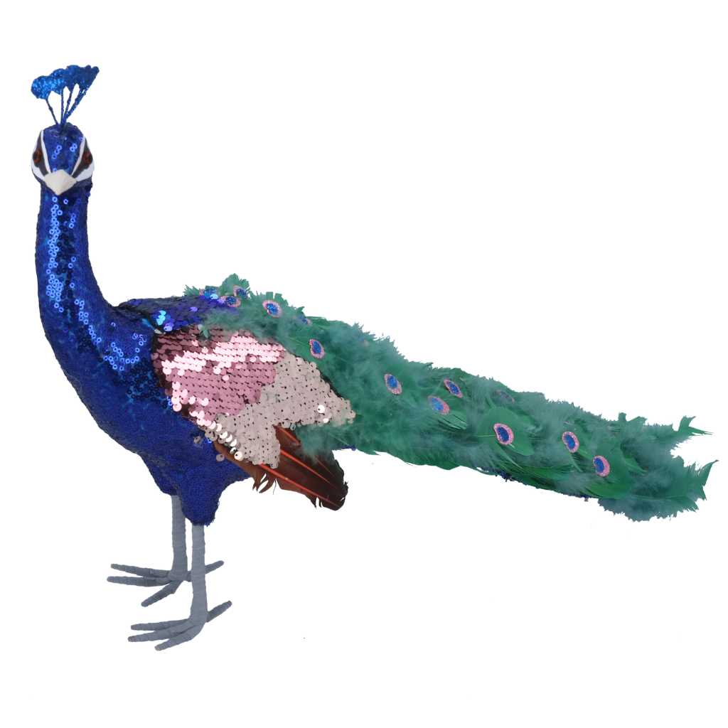 Sequin Peacock Large 38 cm, 36420 Gisela Graham Mulligans of Ballaghaderreen 