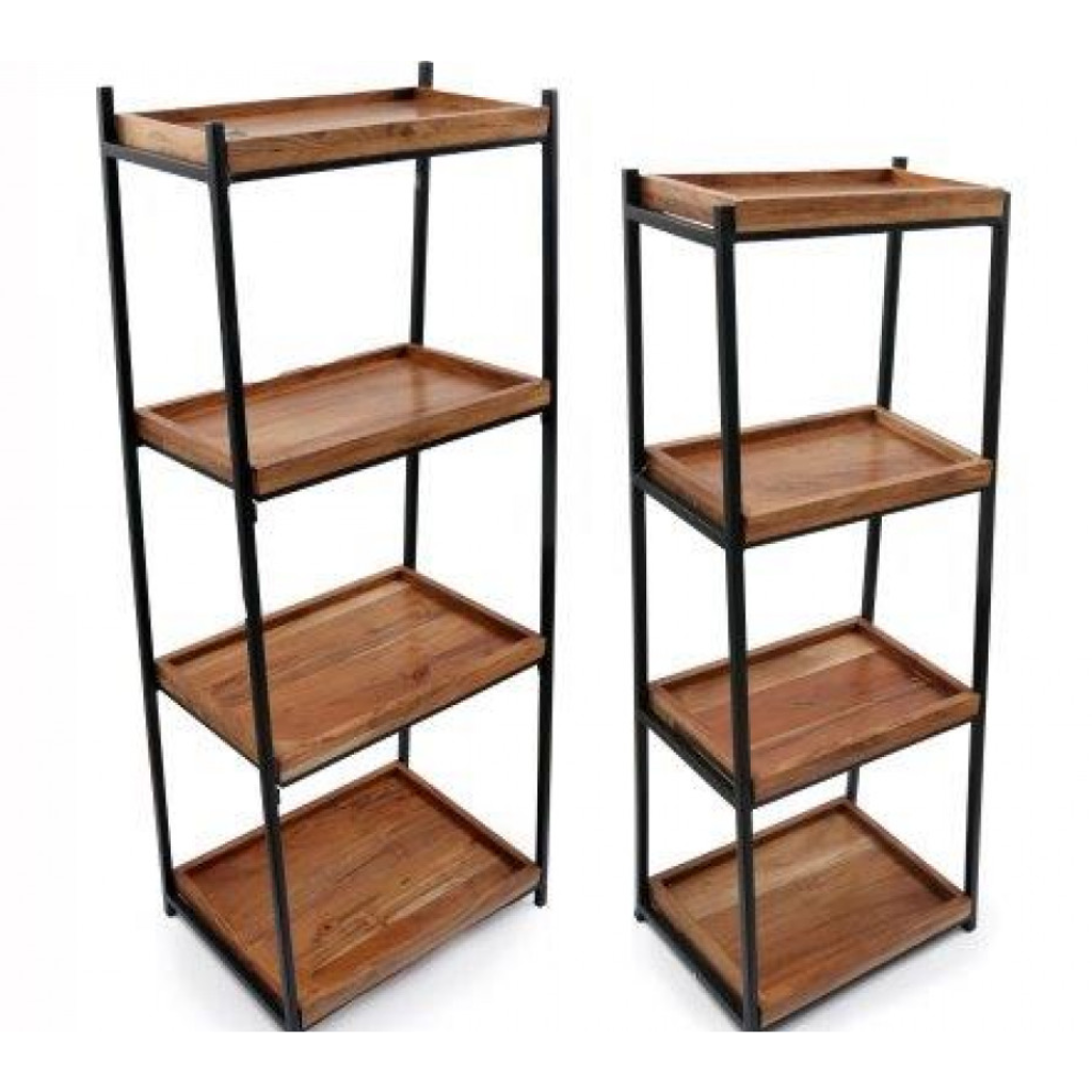 Set of 2 Acacia Wood Bookshelves WF2555 Sifcon Mulligans of Ballaghaderreen