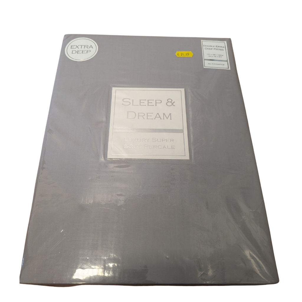 Sleep & Dream Grey Double Fitted Sheet SADGDFS Sleep & Dream Mulligans of Ballaghaderreen