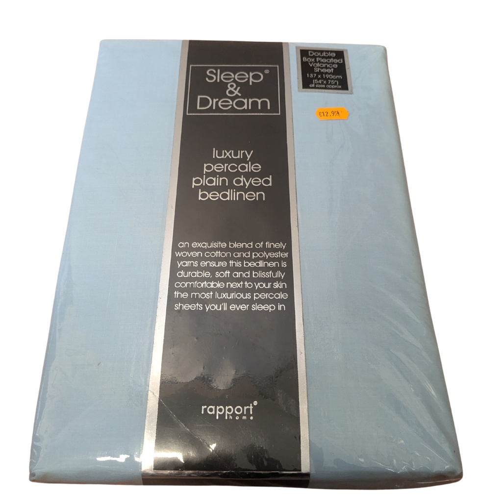 Sleep & Dream Sky Blue Double Fitted Sheet SADSBDFS Sleep & Dream Mulligans of Ballaghaderreen