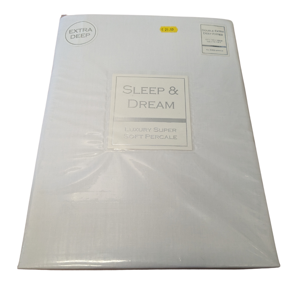 Sleep & Dream White Double Fitted Sheet SADWDFS Sleep & Dream Mulligans of Ballaghaderreen