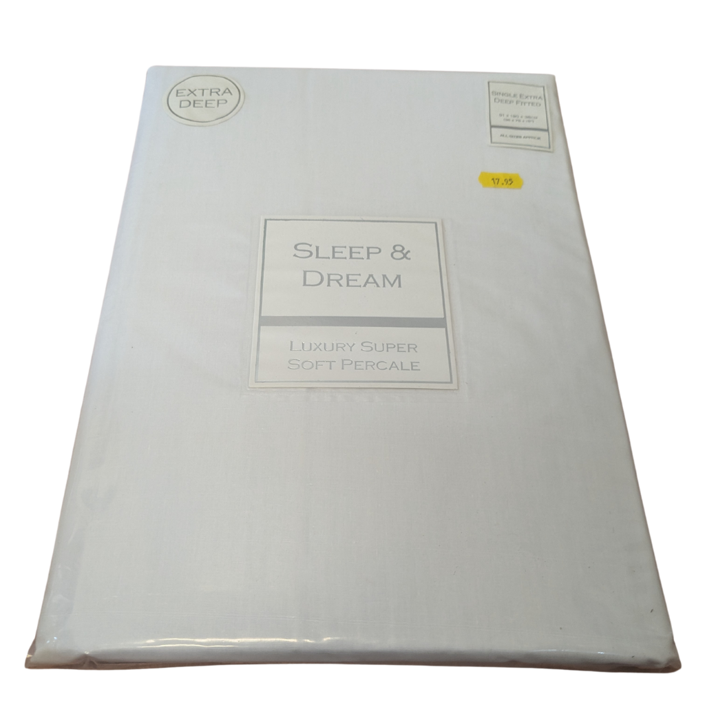 Sleep & Dream White Single Fitted Sheet SADWSFS Sleep & Dream Mulligans of Ballaghaderreen